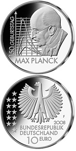 10 euro coin 150. Geburtstag Max Planck  | Germany 2008