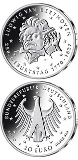 20 euro coin 250th Anniversary of the Birth of Ludwig van Beethoven | Germany 2020