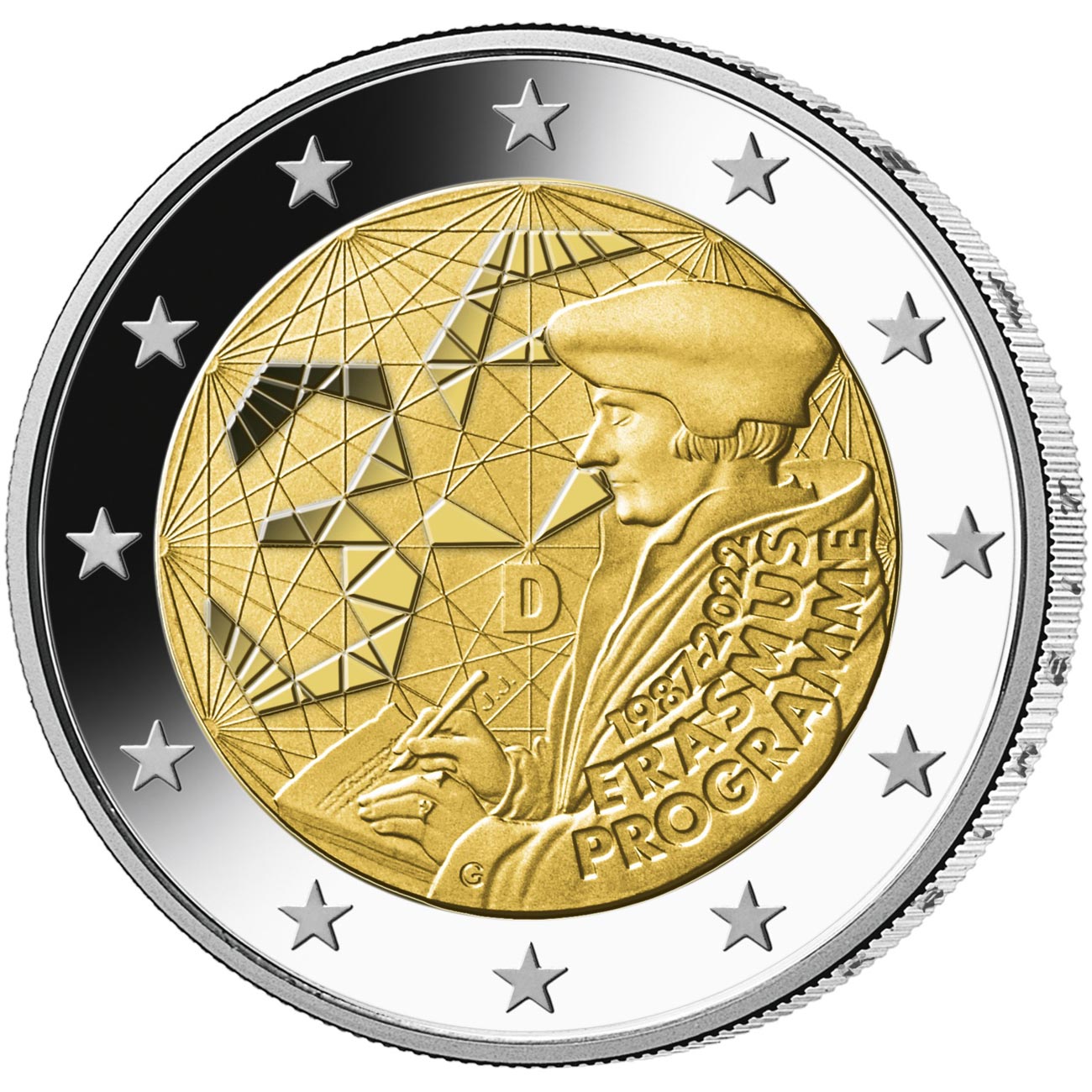 Image of 2 euro coin - 35th Anniversary of the Erasmus Programme | Germany 2022