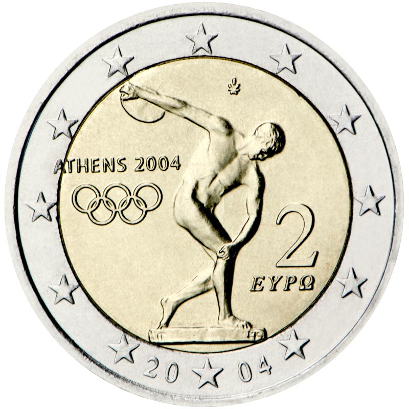 Image of 2 euro coin - Summer Olympics in Athens 2004 | Greece 2004