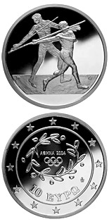 10 euro coin XXVIII. Summer Olympics 2004 in Athens - Javelin | Greece 2003