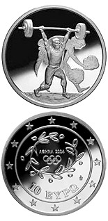 10 euro coin XXVIII. Summer Olympics 2004 in Athens - Weightlifting | Greece 2004