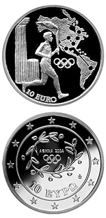10 euro coin Torch Relay America - XXVIII. Summer Olympics 2004 in Athens | Greece 2004