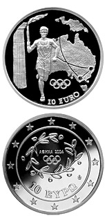 10 euro coin Torch Relay Australia - XXVIII. Summer Olympics 2004 in Athens | Greece 2004