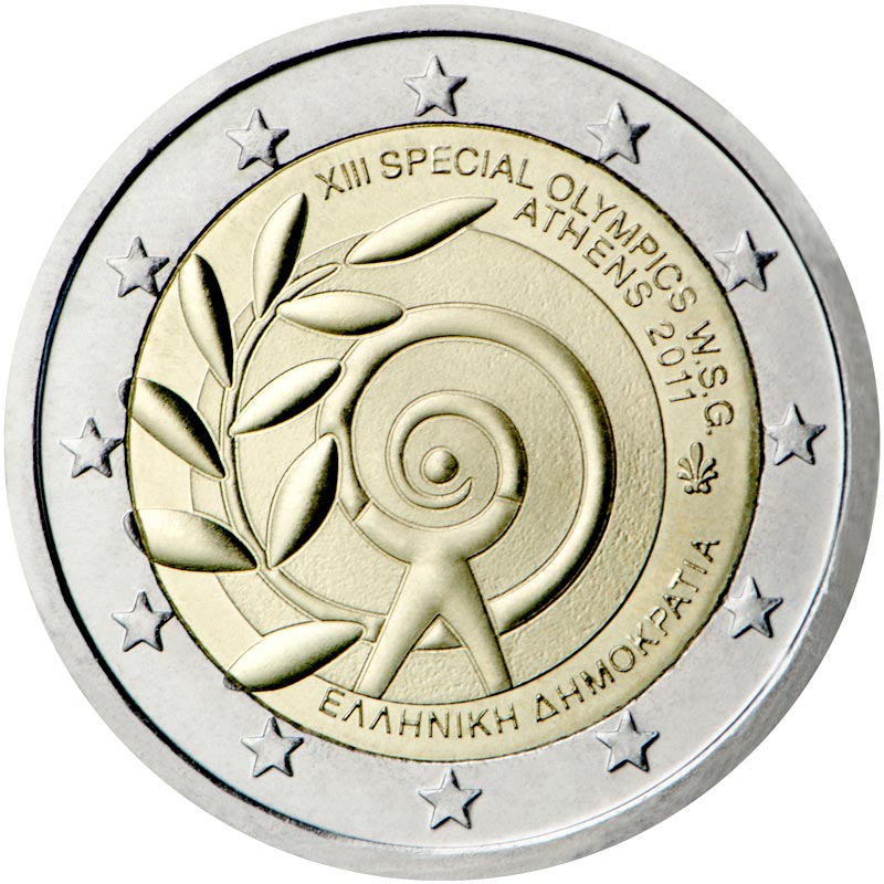 Image of 2 euro coin - The Special Olympics World Summer Games — Athens 2011  | Greece 2011