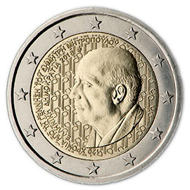 Image of 2 euro coin - 120 years from the birth of Dimitri Mitropoulos  | Greece 2016