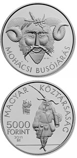 5000 forint coin The Busó Festivities at Mohács, BU | Hungary 2011
