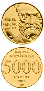 5000 forint coin 200th anniversary of Birth of Erkel Ferenc | Hungary 2010