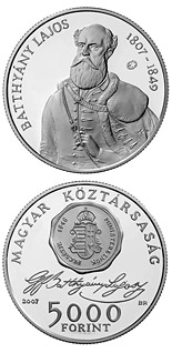 5000 forint coin 200th Anniversary of the Birth of Lajos Batthyány | Hungary 2007