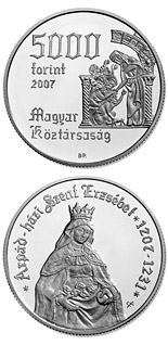 5000 forint coin 800th Anniversary of the Birth of St. Elisabeth of the Arpad-Dynasty (1207-1231) | Hungary 2007