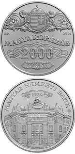 2000 forint coin 90th Anniversary of the Foundation of the National Bank of Hungary  | Hungary 2014