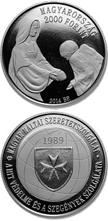 2000 forint coin 25th Anniversary of Foundation of the Hungarian Maltese Charity Service  | Hungary 2014
