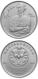 2000 forint coin 150th Anniversary of Death of ANDRÁS FÁY (1786-1864) | Hungary 2014