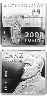2000 forint coin 200th Anniversary of Birth of ÁBRAHÁM GANZ (1814-1867) | Hungary 2014
