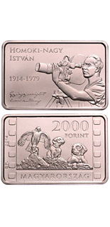 2000 forint coin 100th Anniversary of Birth of ISTVÁN HOMOKI-NAGY (1914-1979) | Hungary 2014