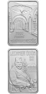 2000 forint coin 100th Anniversary of Death of ÖDÖN LECHNER (1845-1914) | Hungary 2014