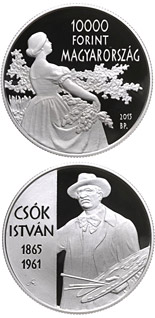10000 forint coin 150th Anniversary of Birth of István Csók (1865-1961)  | Hungary 2015