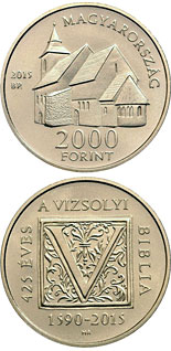 2000 forint coin 425th Anniversary of the First Hungarian Translation of the Bible  | Hungary 2015