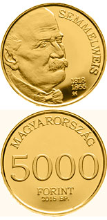 5000 forint coin 150th Anniversary of Death of Ignác Semmelweis  | Hungary 2015
