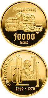 50000 forint coin 775th Anniversary of Birth of Saint Margaret of Hungary | Hungary 2017