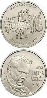 2000 forint coin 125th Anniversary of Birth of László Lajtha | Hungary 2017