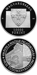 10000 forint coin 650th Anniversary of Foundation of the University of Pécs | Hungary 2017