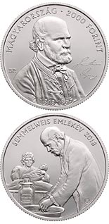 2000 forint coin 200th Anniversary of the Birth of Ignác Semmelweis (1818-1865) | Hungary 2018