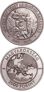 2000 forint coin 100th Anniversary of the End of World War I | Hungary 2018