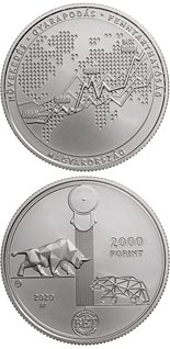 2000 forint coin 30th anniversary of the re-establishment of the Budapest Stock Exchange | Hungary 2020