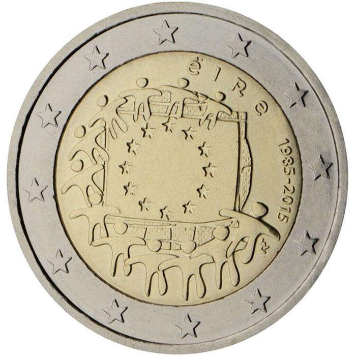 Image of 2 euro coin - The 30th anniversary of the EU flag | Ireland 2015