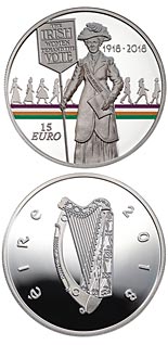 15 euro coin 100 Years Since Women Won the Right to Vote | Ireland 2018