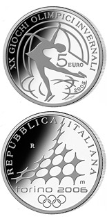 5 euro coin XX. Olympic Winter Games 2006 in Turin - Figure skating | Italy 2005