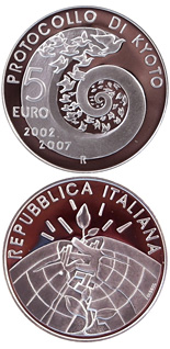 5 euro coin 5 years Kyoto Protocol | Italy 2007