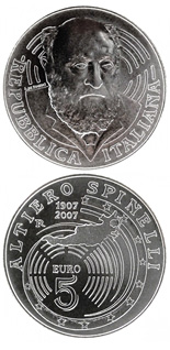 5 euro coin 100. birthday of Altiero Spinelli | Italy 2007