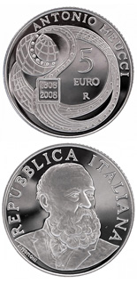 5 euro coin 200th anniversary of the birth Antonio Meucci | Italy 2008