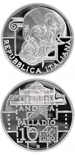 10 euro coin 500. birthday of Andrea Palladio | Italy 2008