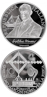 10 euro coin 100th anniversary of the Nobel prize to Guglielmo Marconi | Italy 2009