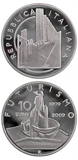 10 euro coin 100 years Founding of the Futurist movement | Italy 2009
