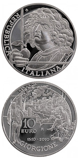 10 euro coin 500th anniversary of the death of painter Giorgione  | Italy 2010