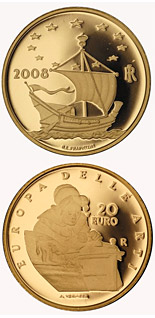 20 euro coin Europe of the Arts - Jan Vermeers - the Netherlands | Italy 2008
