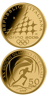 50 euro coin XX. Olympic Winter Games 2006 in Turin - Torch Relay | Italy 2006
