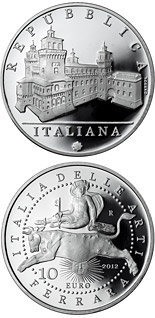 10 euro coin Italy of Arts: The Castle Estense in Ferrara | Italy 2012