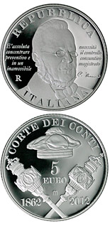 5 euro coin 150th Anniversary of the Court of Audit | Italy 2012