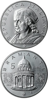5 euro coin 500th Anniversary of the Death of Donato Bramante | Italy 2014