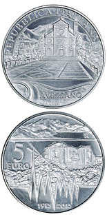 5 euro coin 100 Years of Earthquake in Avezzano | Italy 2015