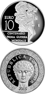 10 euro coin 100 years First World War | Italy 2015
