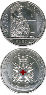 5 euro coin 150 Years since the establishment of the Military Corps of the Italian Red Cross | Italy 2016