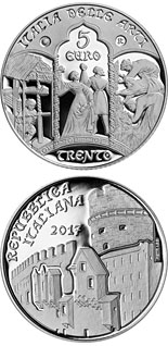 5 euro coin Italy of Arts: Trentino Alto Adige | Italy 2017