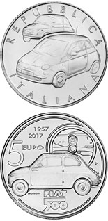 5 euro coin 60 Years of Fiat | Italy 2017