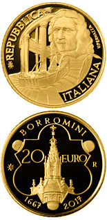 20 euro coin 350th Anniversary Of The Purchase Of Francesco Borromini | Italy 2017